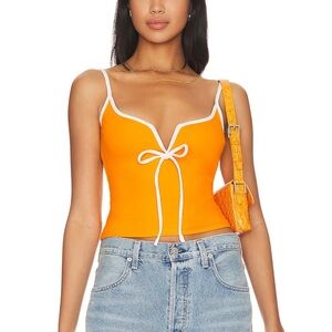 Lovers and Friends Madison Top in White and Orange